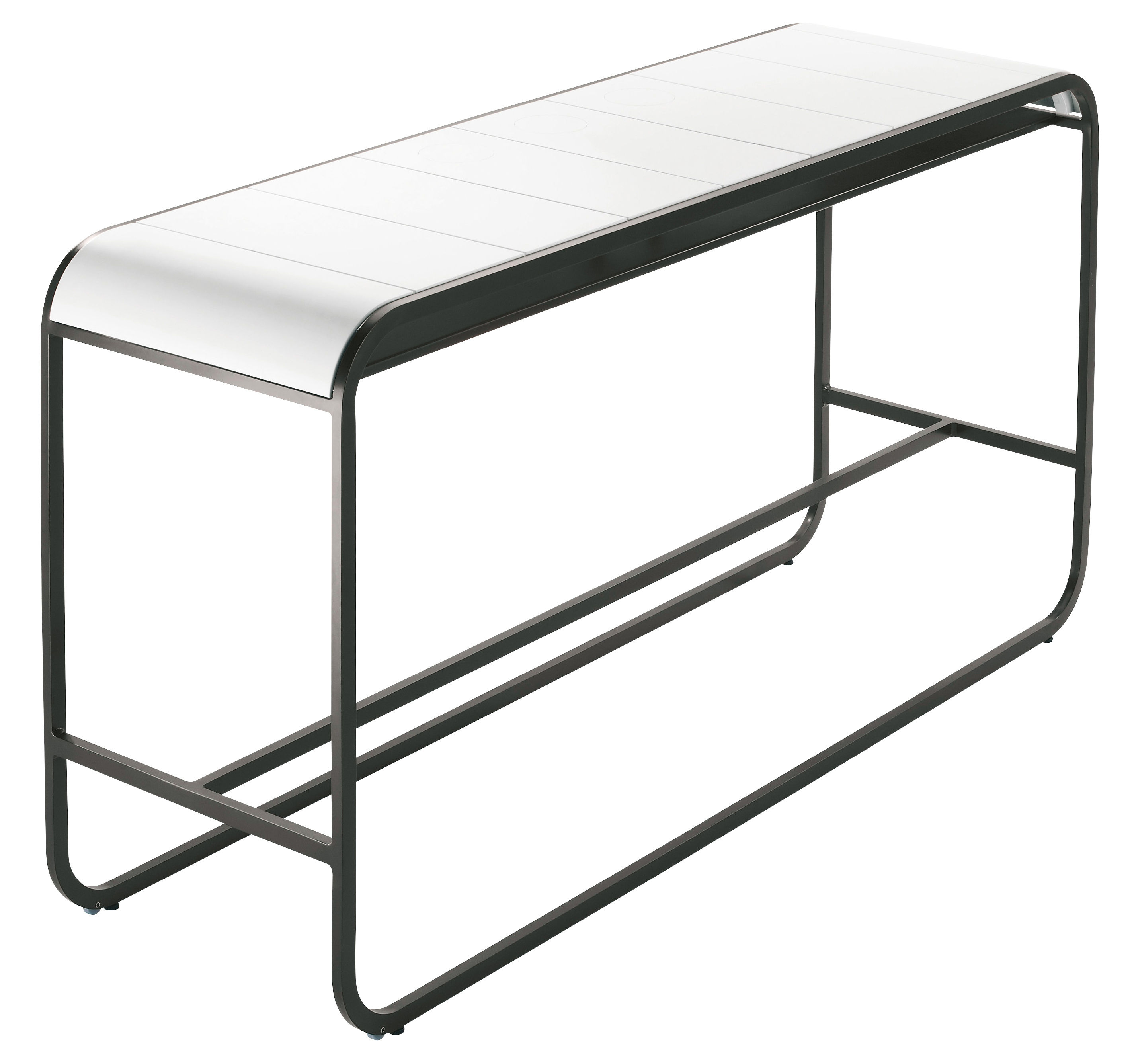 Tandem High table   H 108 cm White top / Black steel structure by Ego