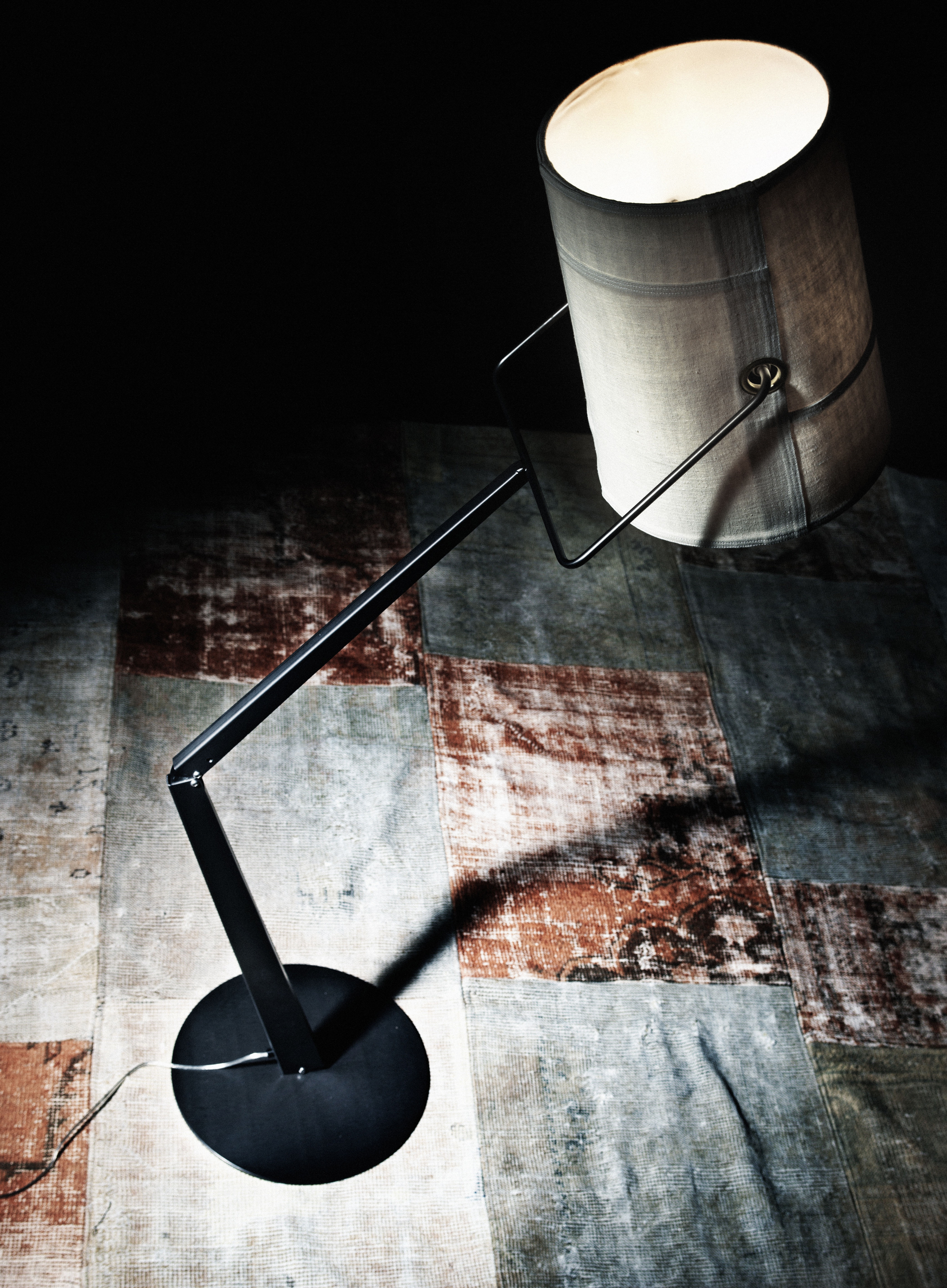 Fork Floor lamp Grey / Brown base by Diesel with Foscarini