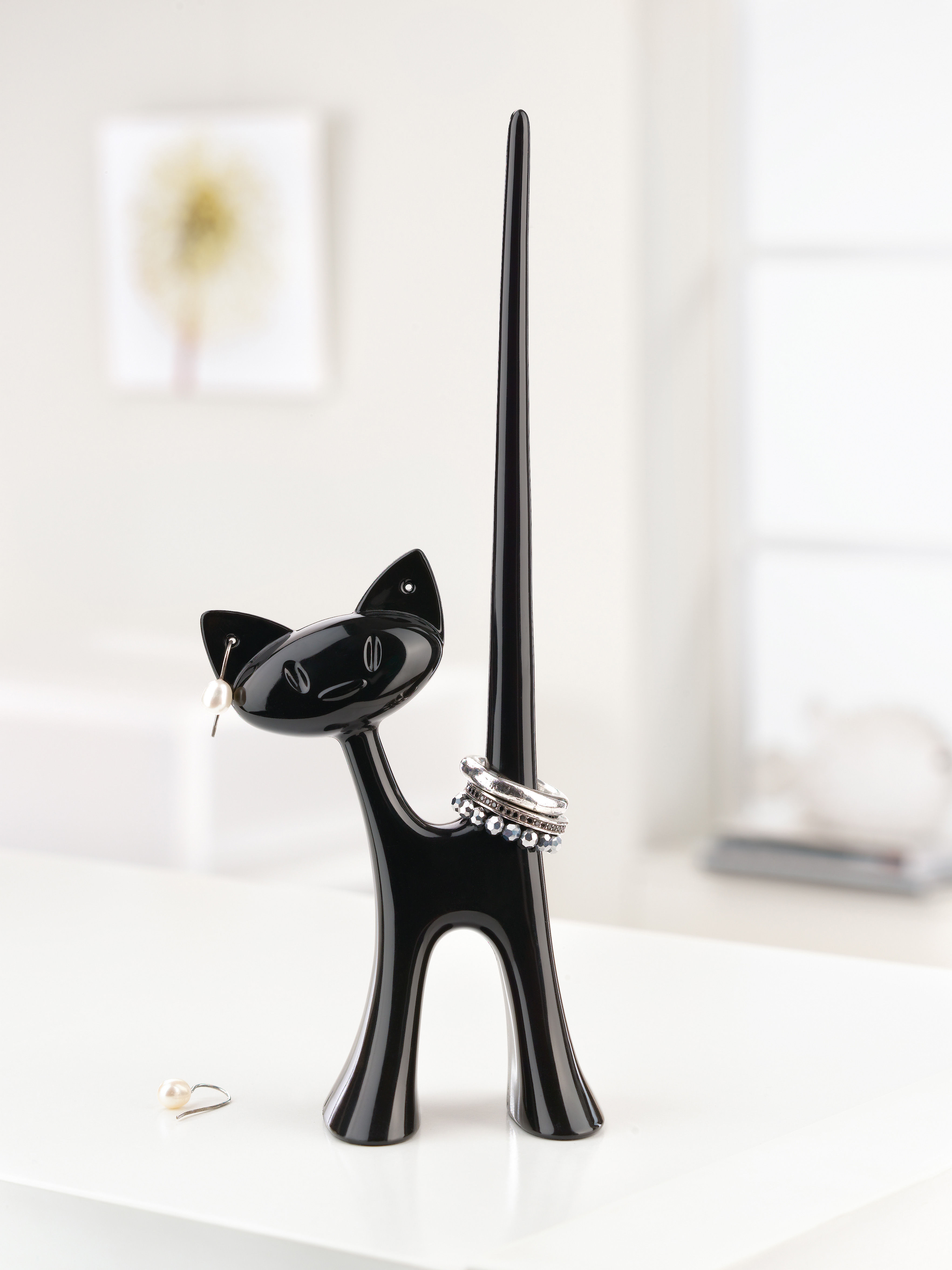 Miaou Ring holder Solid black by Koziol | Made In Design UK