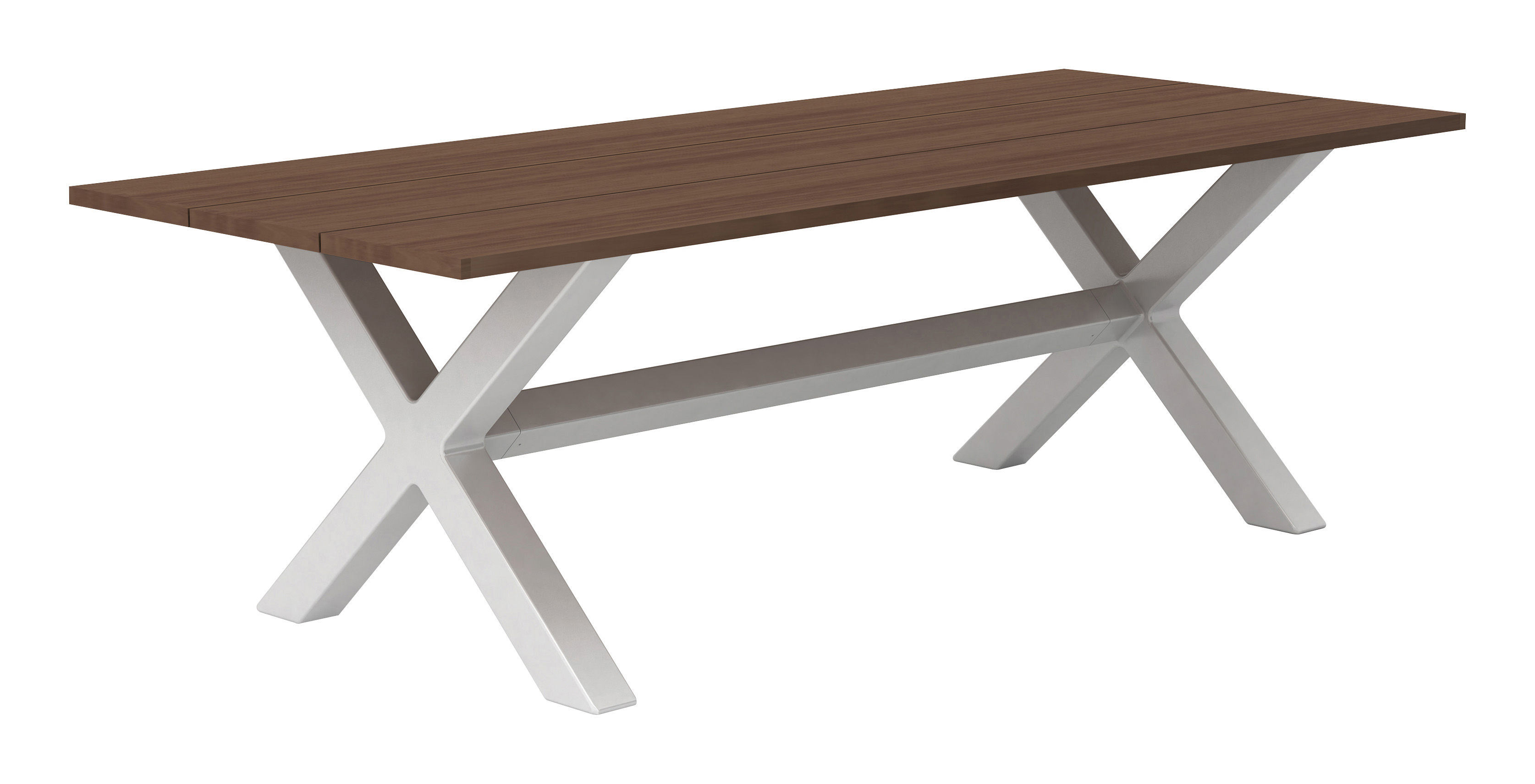 Banquété Table - 180 x 100 cm White structure - Wood top ...