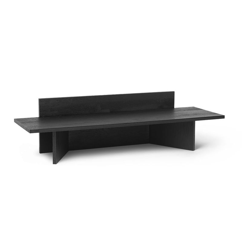 Furniture - Benches - Oblique Bench wood black / Low console - Wood / L 120 cm - Ferm Living - Black - Solid oak