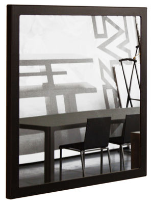 Mobilier - Miroirs - Miroir mural Little Frame / 90 x 90 cm - Zeus - Phosphaté noir - Tôle d’acier naturelle