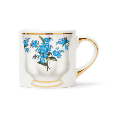 Pols Potten - Mug Granny en Céramique, Porcelaine émaillée - Couleur Bleu - 10 x 14.42 x 7 cm - Desi