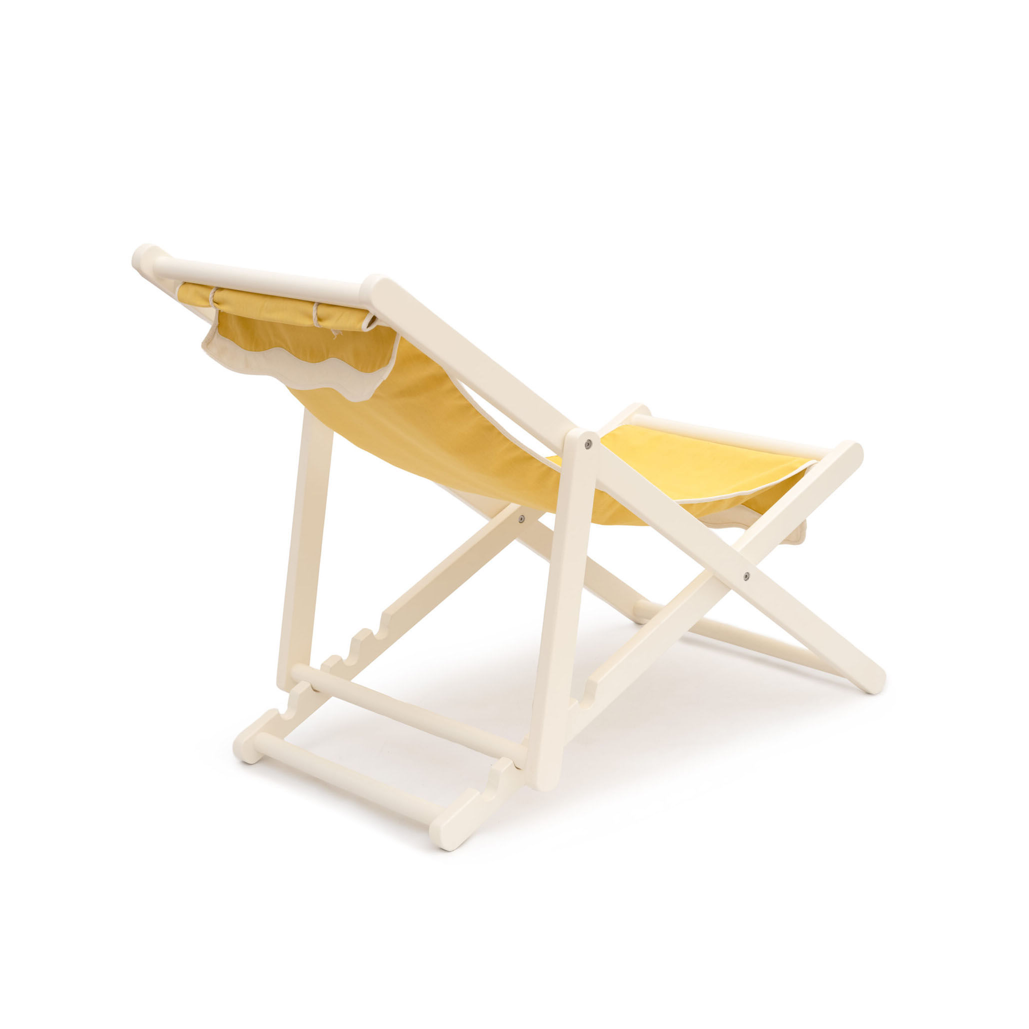 BUSINESS PLEASURE Sling chair Reclining folding sun lounger yellow white Made In Design UK