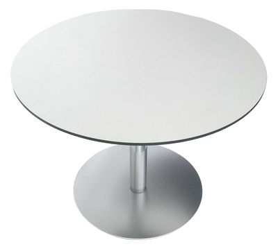 Mobilier - Tables - Table ronde Rondo / Ø 120 cm - Lapalma - Laminé blanc - Acier inoxydable, Laminé