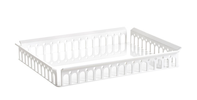 Tableware - Trays and serving dishes - Piazza Tray plastic material white / 48 x 37 cm - Kartell - Opaque white - Thermoplastic technopolymer