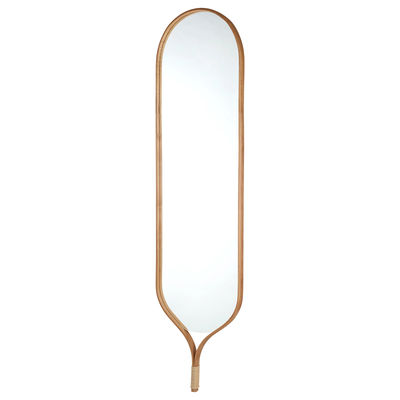 Decoration - Mirrors - Racquet Wall mirror - / Oak - L 50 x H 200 cm by Bolia - Oak - Glass, Solid oak curved