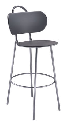 Chaise de bar Swim / Intérieur & extérieur - H 74 cm - Bibelo gris en métal