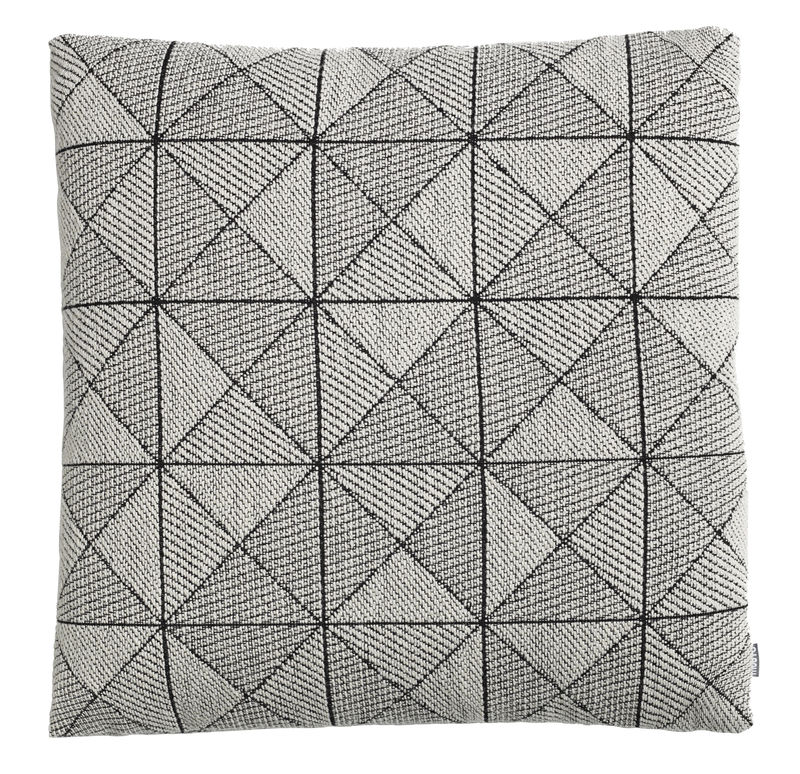Decoration - Cushions & Poufs - Tile Cushion textile white black 50 x 50 cm - Muuto - White -  Plumes, Polyester fiber, Virgin wool