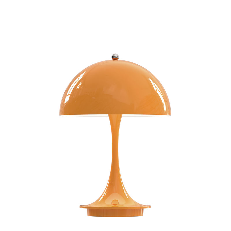 Luminaire - Lampes de table - Lampe sans fil rechargeable Panthella Portable Metal LED métal orange / Ø 16 x H 23 cm - Louis Poulsen - Orange (métal) - Acier, Fonte d\'aluminium