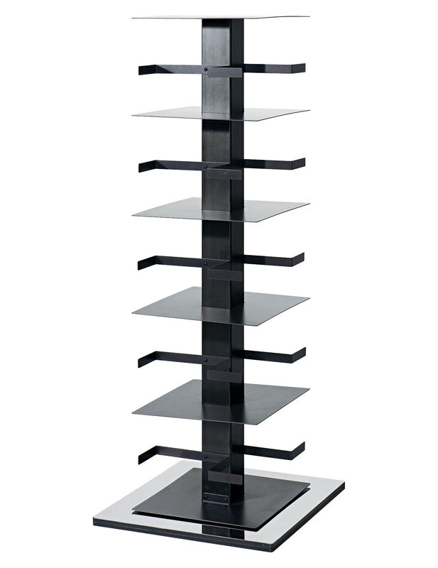 Möbel - Regale und Bücherregale - Drehbares Bücherregal Ptolomeo metall schwarz 4 Seiten - für stehende Bücher - Opinion Ciatti - Schwarz / Stahl - H 110 cm - lackierter Stahl