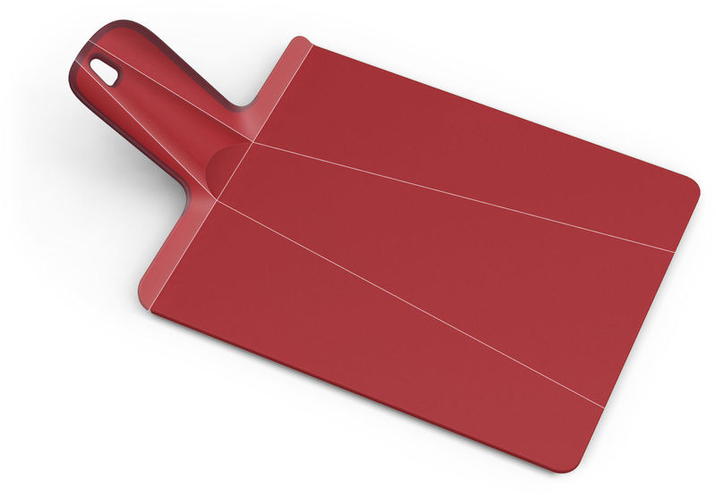 Table et cuisine - Pratique & malin - Planche à découper Chop2Pot plastique rouge / Pliable - L 38 cm - Joseph Joseph - Rouge - Polypropylène