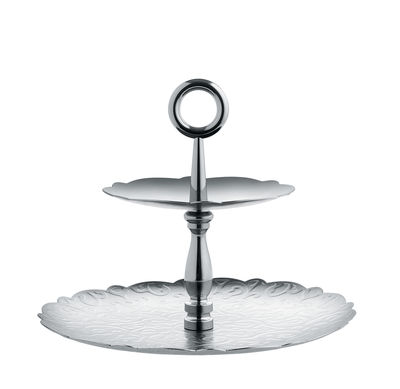 Tableware - Trays and serving dishes - Dressed for X-mas Presentation dish - 2 levels - H 21 cm by Alessi - Stainless steel - Polished stainless steel