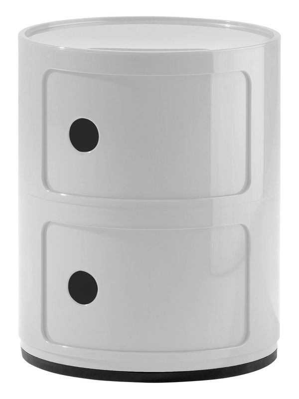 Mobilier - Mobilier Kids - Rangement Componibili plastique blanc / 2 tiroirs - H 40 cm - Kartell - Blanc brillant - ABS