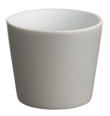 Tisch und Küche - Gläser - Tonale Becher - Alessi - Hellgrau / innen weiß - Keramik im Steinzeugton