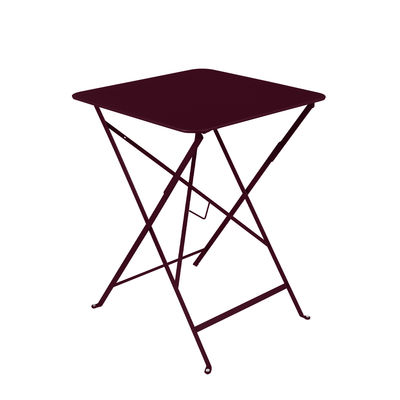 Outdoor - Garden Tables - Bistro Foldable table - / 57 x 57 cm - Steel / Two-seater by Fermob - Black cherry - Lacquered steel