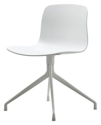 Arredamento - Sedie  - Girevole sedia About a chair - 4 piedi - Girevole di Hay - Bianco - Ghisa di alluminio laccata, Polipropilene