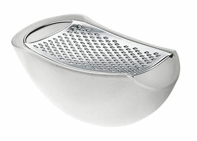 Tableware - Kitchen Equipment - Parmenide Grater by A di Alessi - Ice - Stainless steel, Thermoplastic resin