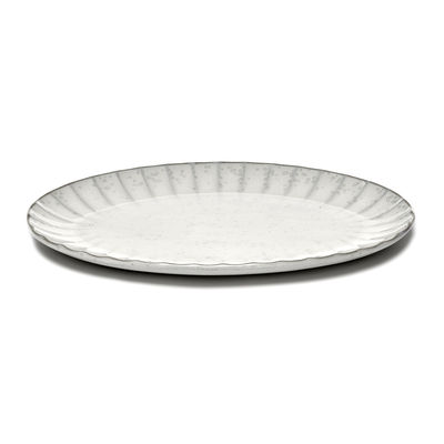 Tavola - Piatti  - Piatto Inku - / Ovale Large - 30 x 21 cm di Serax - Grande / bianco - Gres smaltato