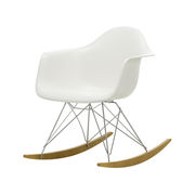 Rocking chair RAR - Eames Plastic Armchair - / (1950) - Gambe cromate & legno chiaro di Vitra - Bianco - Materiale plastico