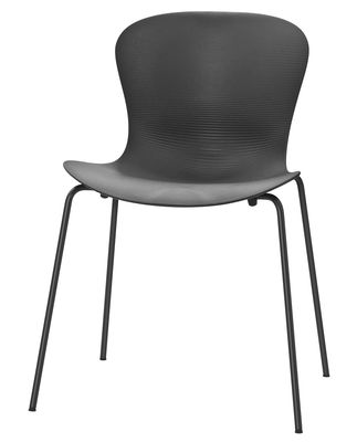 Furniture - Chairs - Nap Stacking chair - Plastic seat by Fritz Hansen - Grey - Lacquered steel, Polyamide