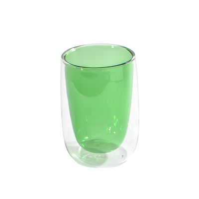 Tableware - Coffee Mugs & Tea Cups - Doppler Tea glass - / Insulating double wall by Fundamental Berlin - Green - Hand-blown glass