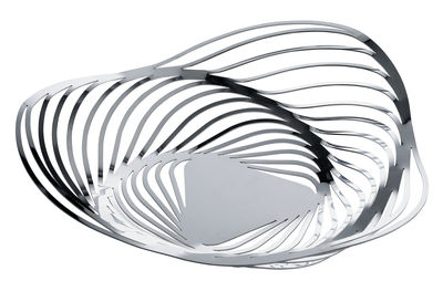 Tisch und Küche - Körbe und Tischgestecke - Trinity Korb / Ø 33 x H 8 cm - Alessi - Edelstahl, poliert - polierter Stahl