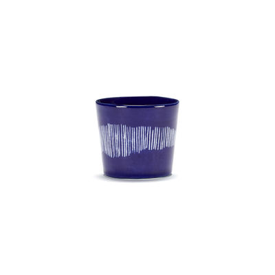 Table et cuisine - Tasses et mugs - Tasse à espresso Feast / 15 cl - Serax - Traits / Lapis lazuli & blanc - Grès émaillé