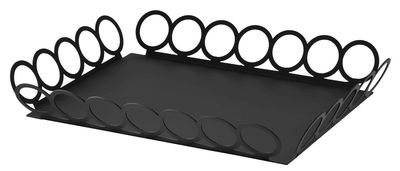 Tableware - Trays and serving dishes - Giocorotondo Centrepiece - 41 x 31 cm by Serafino Zani - Black steel - Stainless steel