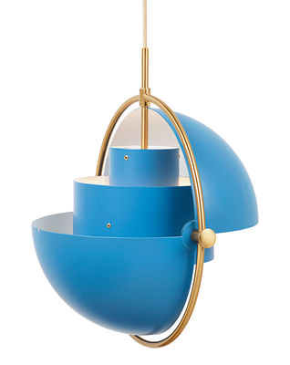 Gubi - Suspension Multi-Lite en Métal - Couleur Bleu - 400 x 38 x 5.7 cm - Designer Louis Weisdorf -