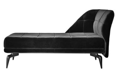 Mobilier - Canapés - Méridienne Leeon / accoudoir gauche - L 151 cm - Driade - Velours noir - Aluminium laqué, Velours