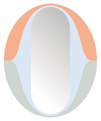 Decoration - Mirrors - The O self-sticking mirror - 48 x 39 cm by Domestic - The O / Multicolored - Plastic