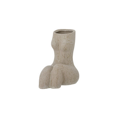 Interni - Vasi - Vaso Charnel - / Ceramica - L 12,5 x H 18 cm di Bloomingville - Beige Naturale - Gres smaltato