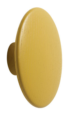 Furniture - Coat Racks & Pegs - The Dots Wood Hook - Large - Ø 17 cm by Muuto - Yellow mustard - Tinted ashwood