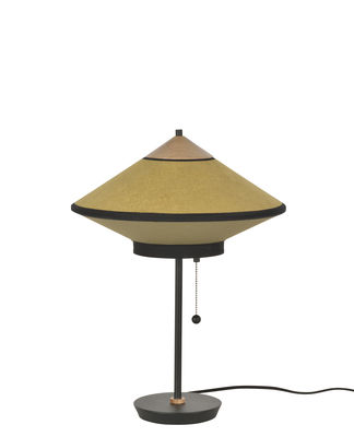 Forestier - Lampe de table Cymbal en Tissu, Métal laqué - Couleur Jaune - 43.8 x 43.8 x 48 cm - Desi