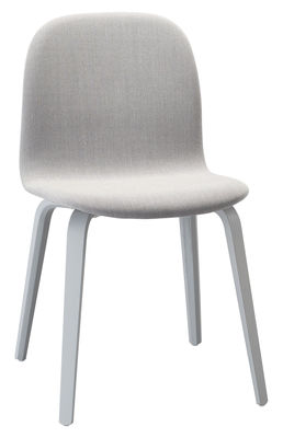 Furniture - Chairs - Visu Padded chair - Fabric version by Muuto - Grey / Light grey fabric - Kvadrat fabric, Painted wood