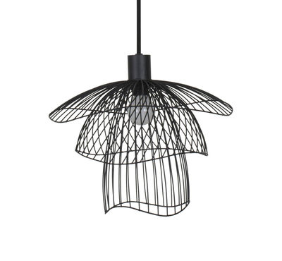 Lighting - Pendant Lighting - Papillon XS Pendant - / Ø 35 cm by Forestier - Black - Powder coated steel