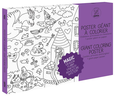 Poster à colorier Magic / 100 x 70 cm - OMY Design & Play blanc,noir en papier