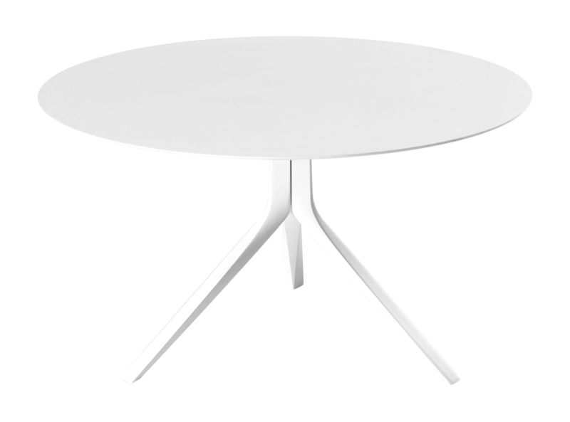 Outdoor - Garden Tables - Oops I did it again Round table plastic material white Ø 120 cm - Kristalia - White / White legs - Lacquered aluminium, Stratified