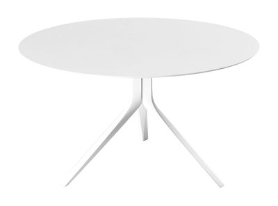 Kristalia - Table ronde Oops en Plastique, Aluminium laqué - Couleur Blanc - 125.19 x 125.19 x 75 cm