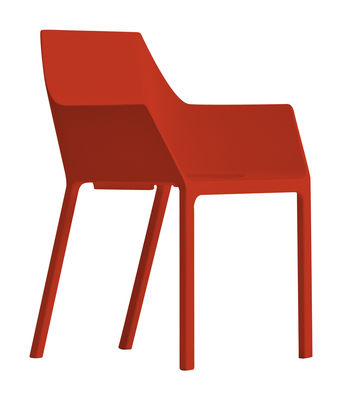 Mobilier - Chaises, fauteuils de salle à manger - Fauteuil empilable Mem / Plastique - Kristalia - Korallrot - Fibre de verre, Polypropylène
