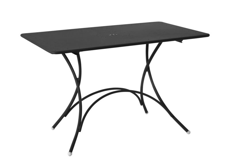 Outdoor - Garden Tables - Pigalle Foldable table grey black metal / Metal - 120 x 76 cm - Emu - Antique Iron - Varnished steel