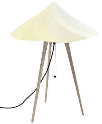 Illuminazione - Lampade da tavolo - Lampada da posa Chantilly Large - / H 65 cm di Moustache - Giallo - Multistrato di rovere, Polipropilene riciclato