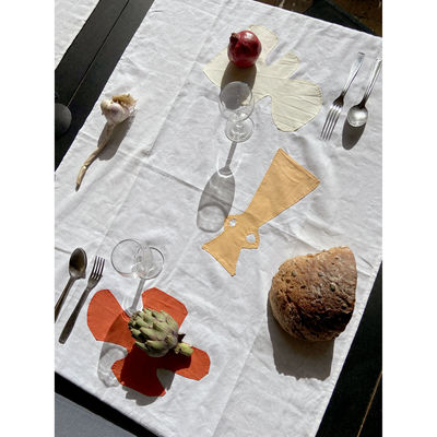 Table et cuisine - Nappes, serviettes et sets - Nappe en tissu Festin I / 130 x 70 cm -  Recyclé / Pièce unique - Aurélie Benoit - Totem - Coton, Lin