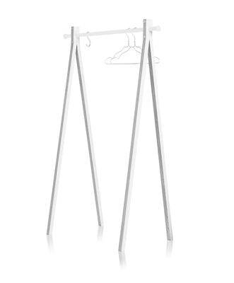 Mobilier - Portemanteaux, patères & portants - Portant Dress-up / L 90 cm - Nomess - Blanc / Barre blanche - Aluminium laqué, Frêne peint