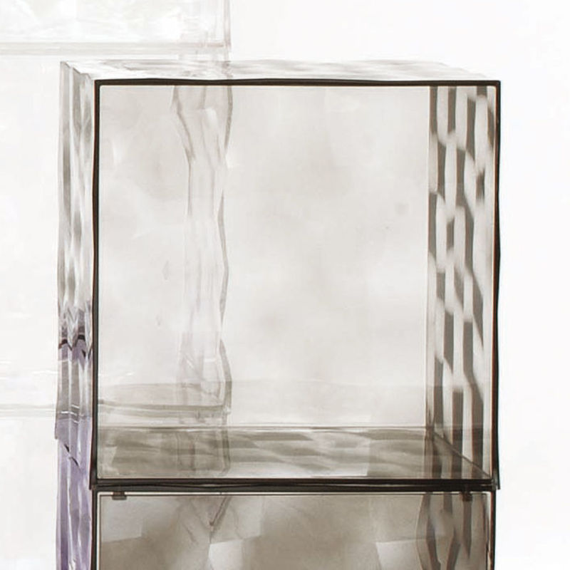 Mobilier - Tables basses - Rangement Optic plastique gris / sans porte - Kartell - Fumé transparent - PMMA
