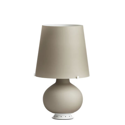 Lighting - Table Lamps - Fontana Small Table lamp - / H 34 cm - Glass by Fontana Arte - Light grey - Blown glass