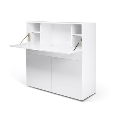Furniture - Office Furniture - Shelby Writing desk - / L 110 x H 109 cm by POP UP HOME - Plain white - chipboard panels, MDF