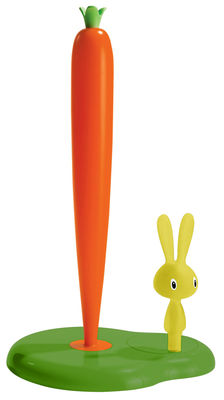 Tavola - Fun in the Kitchen - Portarotolo asciugatutto Bunny and carrot di A di Alessi - Verde - Resina termoplastica