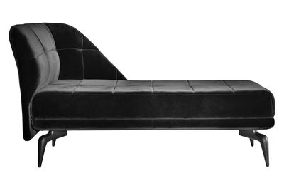 Furniture - Sofas - Leeon Sofa - Right armrest by Driade - Black velvet - Lacquered aluminium, Velvet